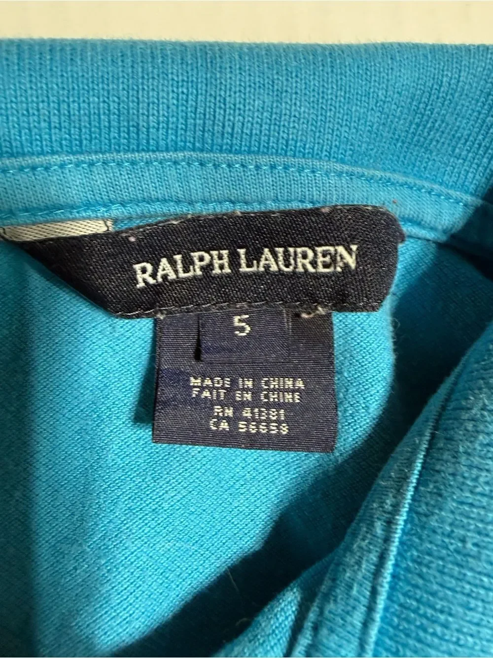 Ralph Lauren Blue Ruffle‎ Hem Polo Dress Size 5
